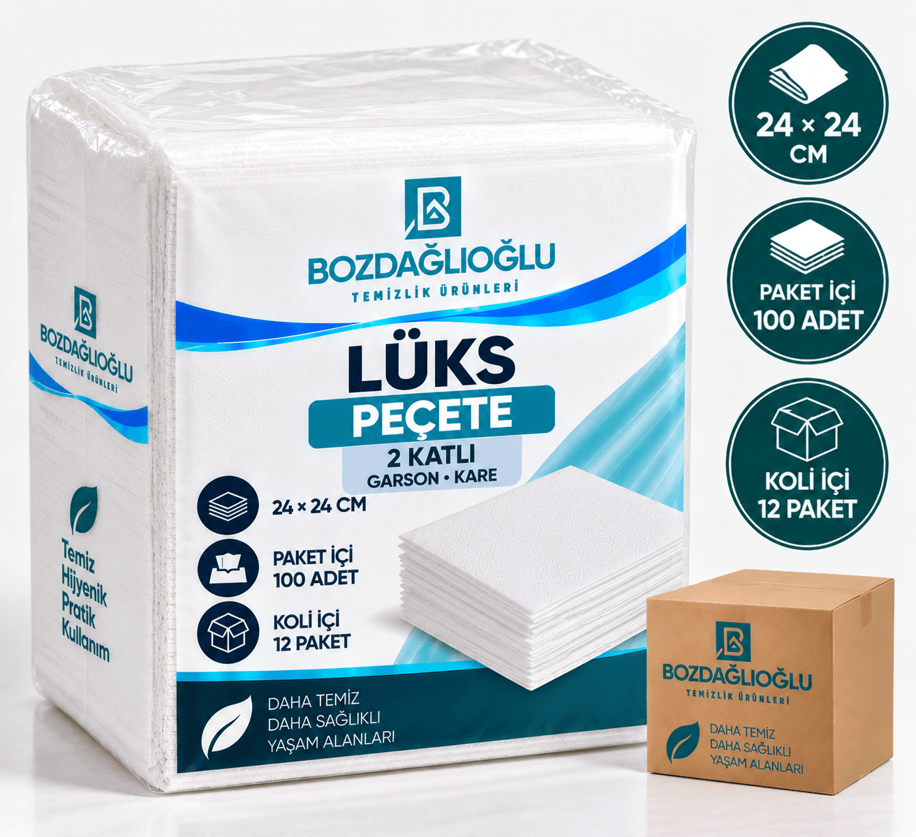 Dodo 24*24 Lüks Peçete 2 Katlı (Garson, Kare)
